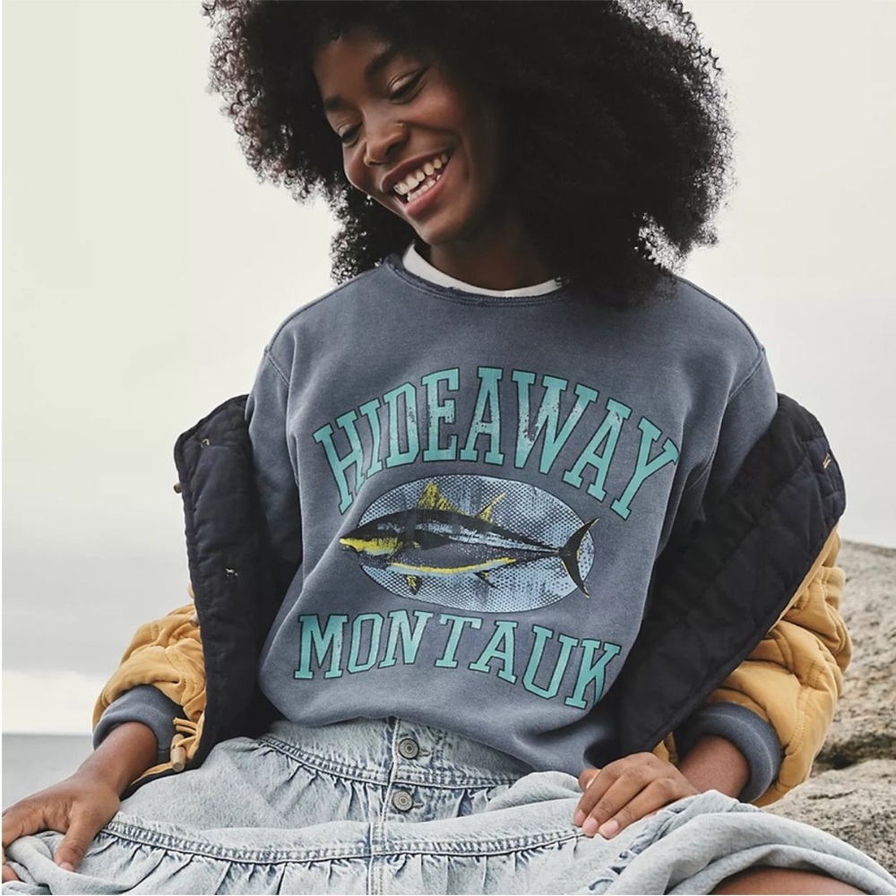 Firstport Montauk Hideaway Crew Neck Sweatshirt - Size Large